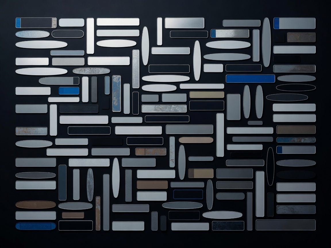 Abstract geometry of vehicle number plates on a dark background